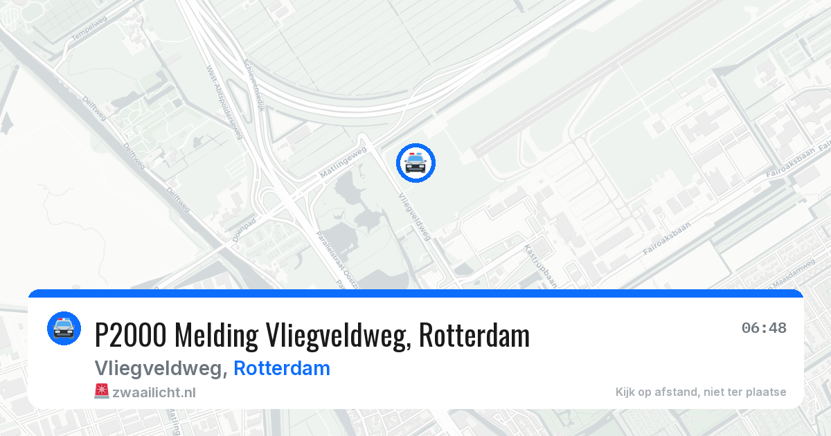 P2000 Melding Vliegveldweg, Rotterdam — 9 jun 2026