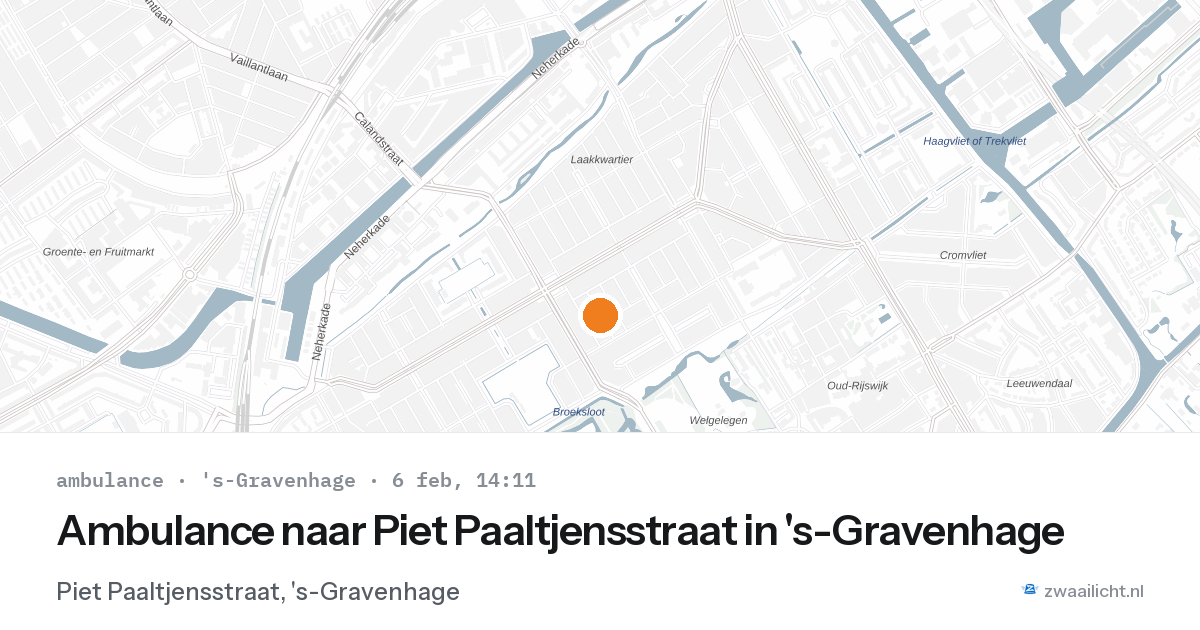 Ambulance naar Piet Paaltjensstraat in 's-Gravenhage — 6 feb 2026