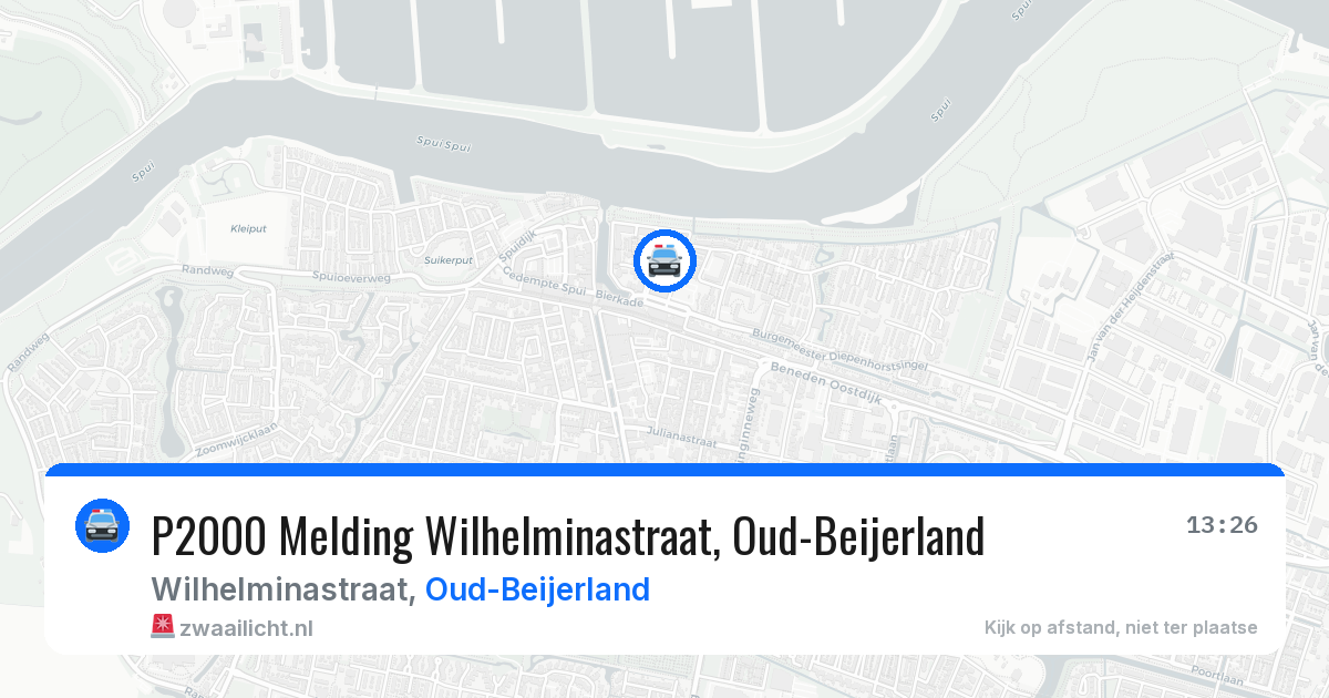 P2000 Melding Wilhelminastraat, Oud-Beijerland — 27 jun 2026