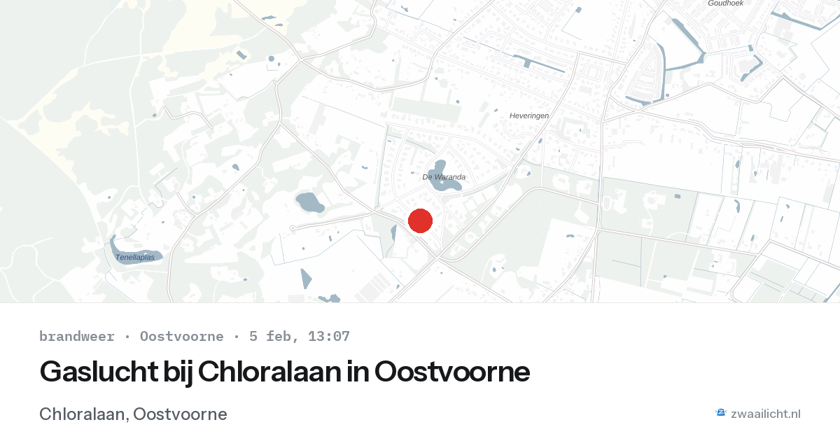 Gaslucht bij Chloralaan in Oostvoorne — 5 feb 2026