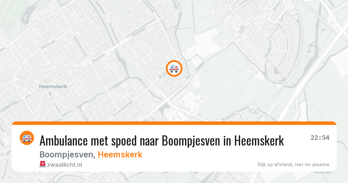 Ambulance met spoed naar Boompjesven in Heemskerk — 1 aug 2026