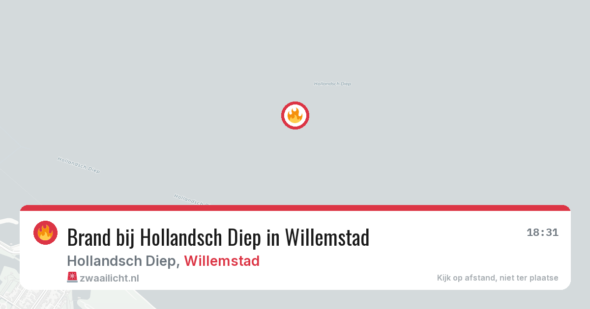 Brand bij Hollandsch Diep in Willemstad — 29 jul 2026