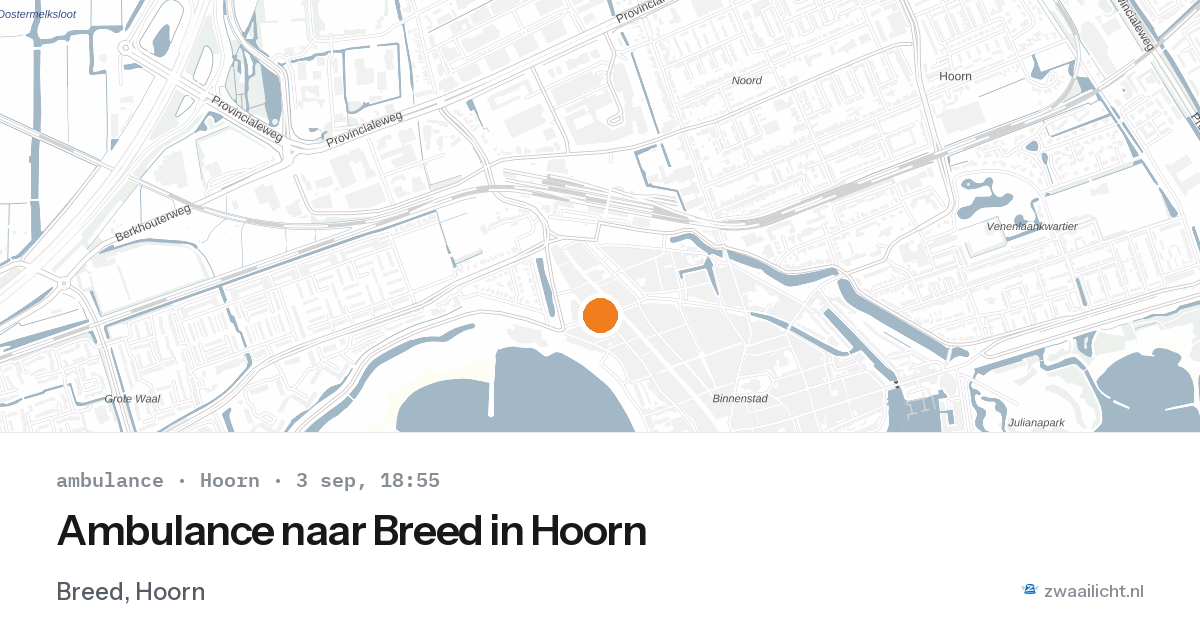Ambulance naar Breed in Hoorn — 3 sep 2026