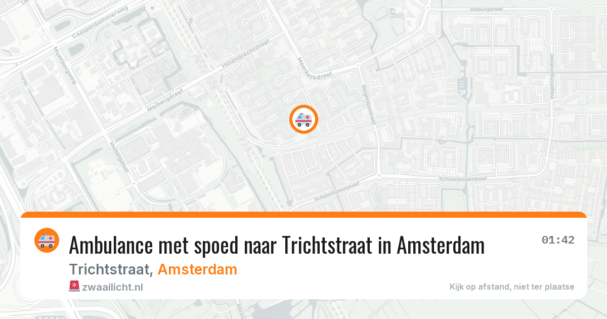 Ambulance met spoed naar Trichtstraat in Amsterdam — 14 mrt 2026