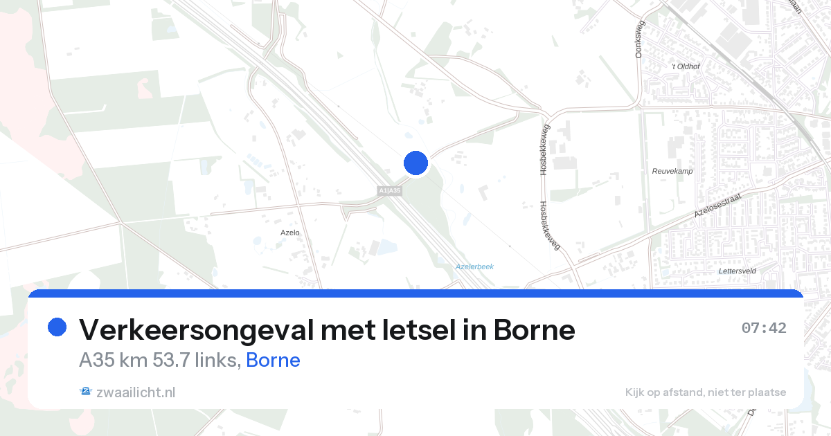 Verkeersongeval met letsel in Borne — 27 aug 2026