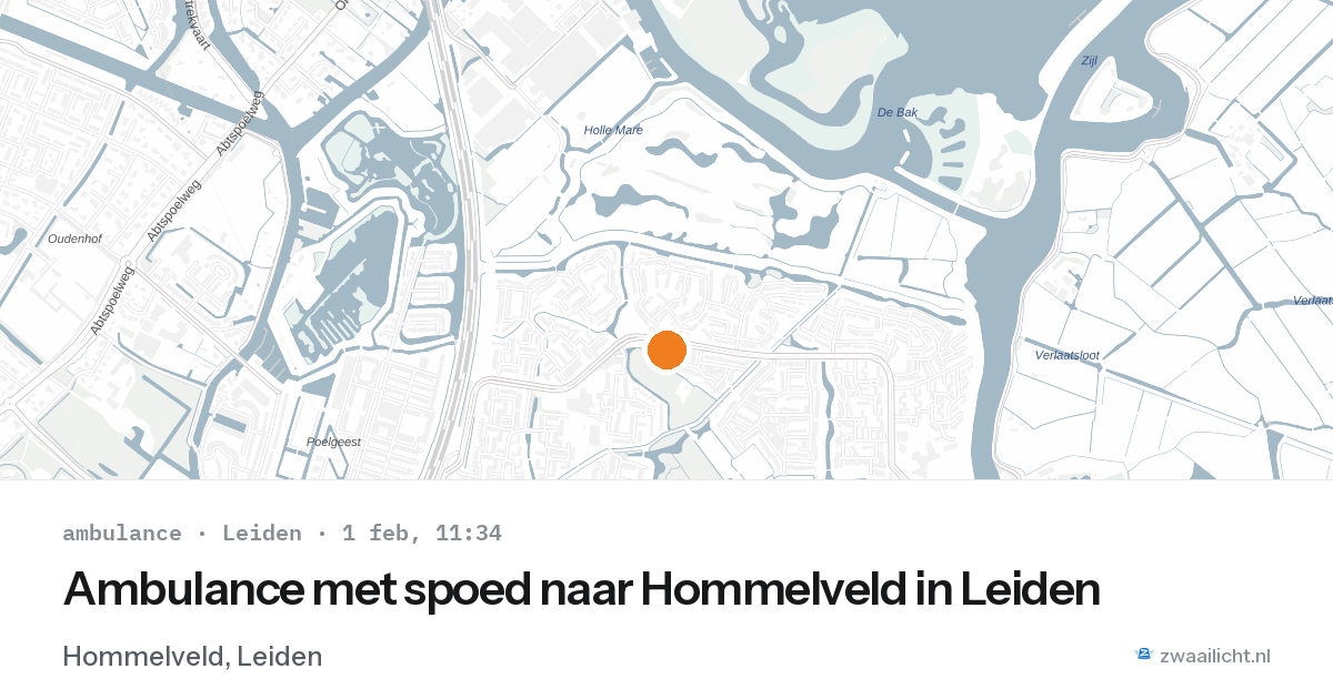 Ambulance met spoed naar Hommelveld in Leiden — 1 feb 2026