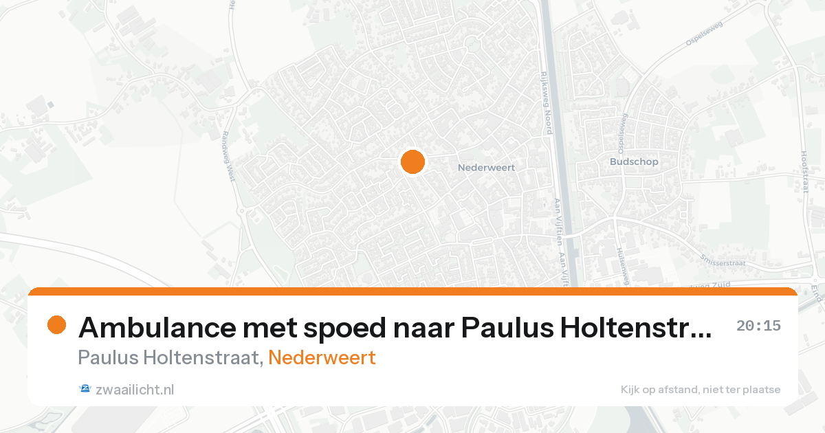 Ambulance met spoed naar Paulus Holtenstraat in Nederweert — 17 aug 2026