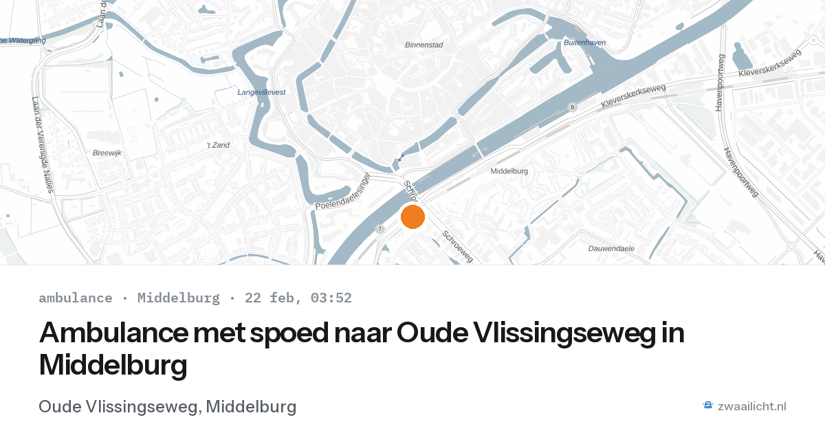 Ambulance met spoed naar Oude Vlissingseweg in Middelburg — 22 feb 2026