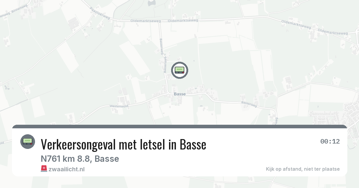 Verkeersongeval met letsel in Basse — 14 mei 2026