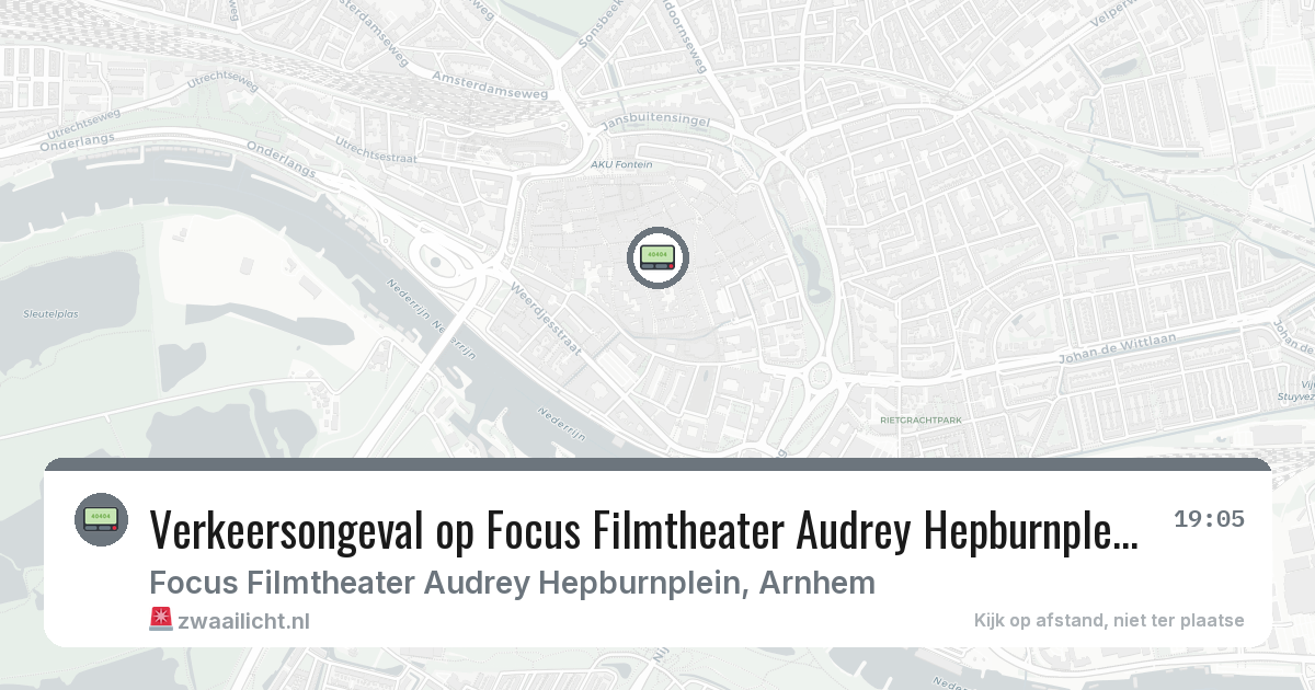 Verkeersongeval op Focus Filmtheater Audrey Hepburnplein in Arnhem — 21 jul 2026