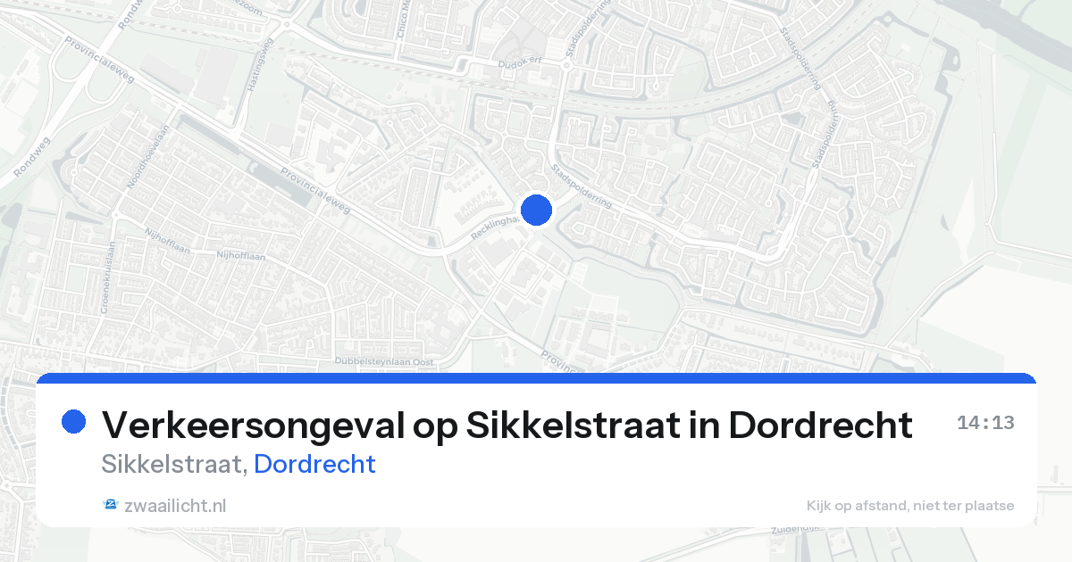 Verkeersongeval op Sikkelstraat in Dordrecht — 21 aug 2026