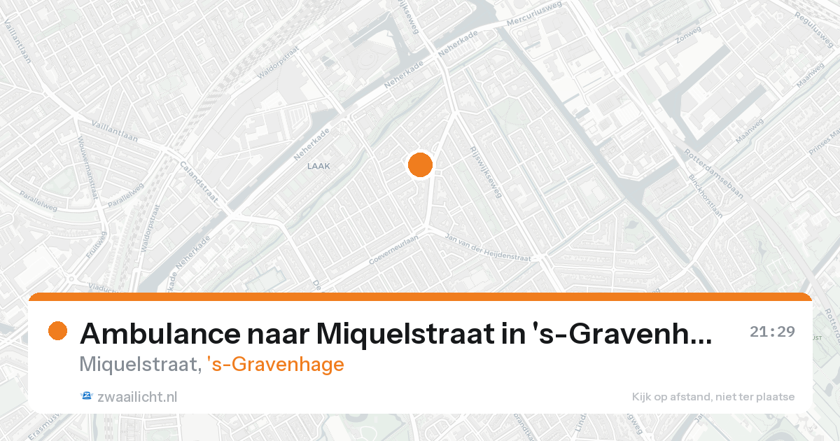 Ambulance naar Miquelstraat in 's-Gravenhage — 15 aug 2026