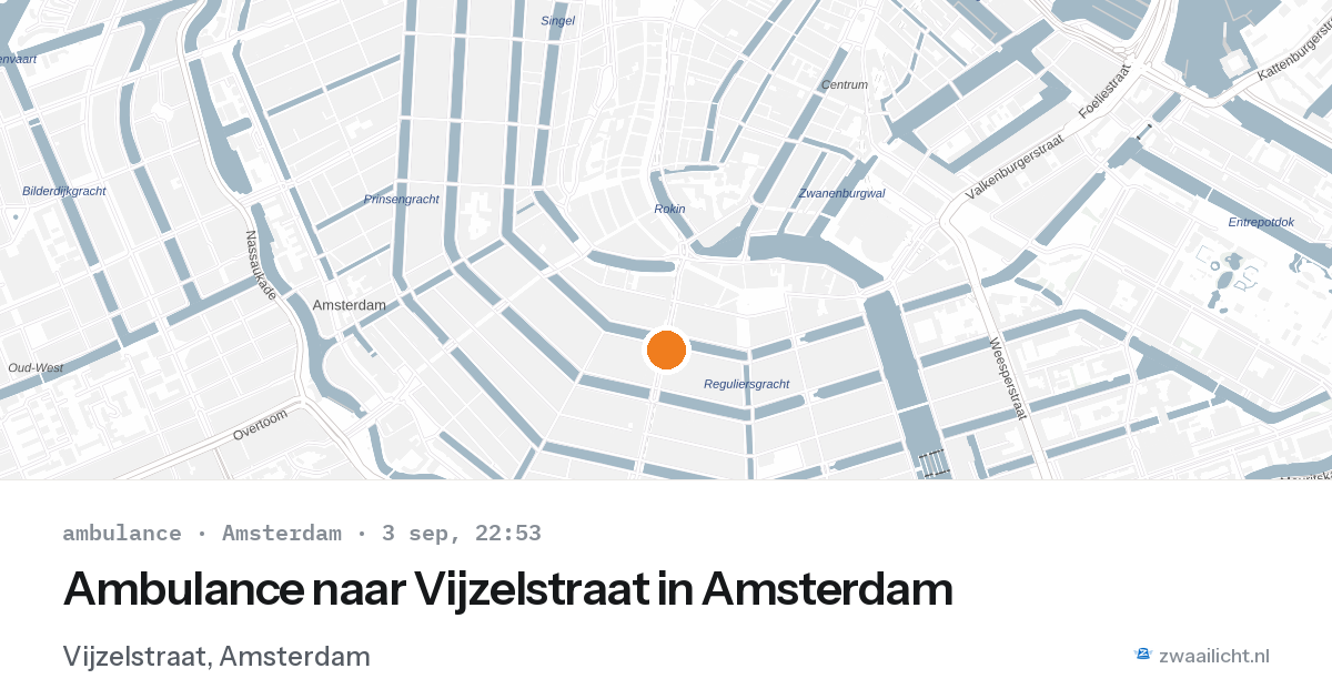Ambulance naar Vijzelstraat in Amsterdam — 3 sep 2026