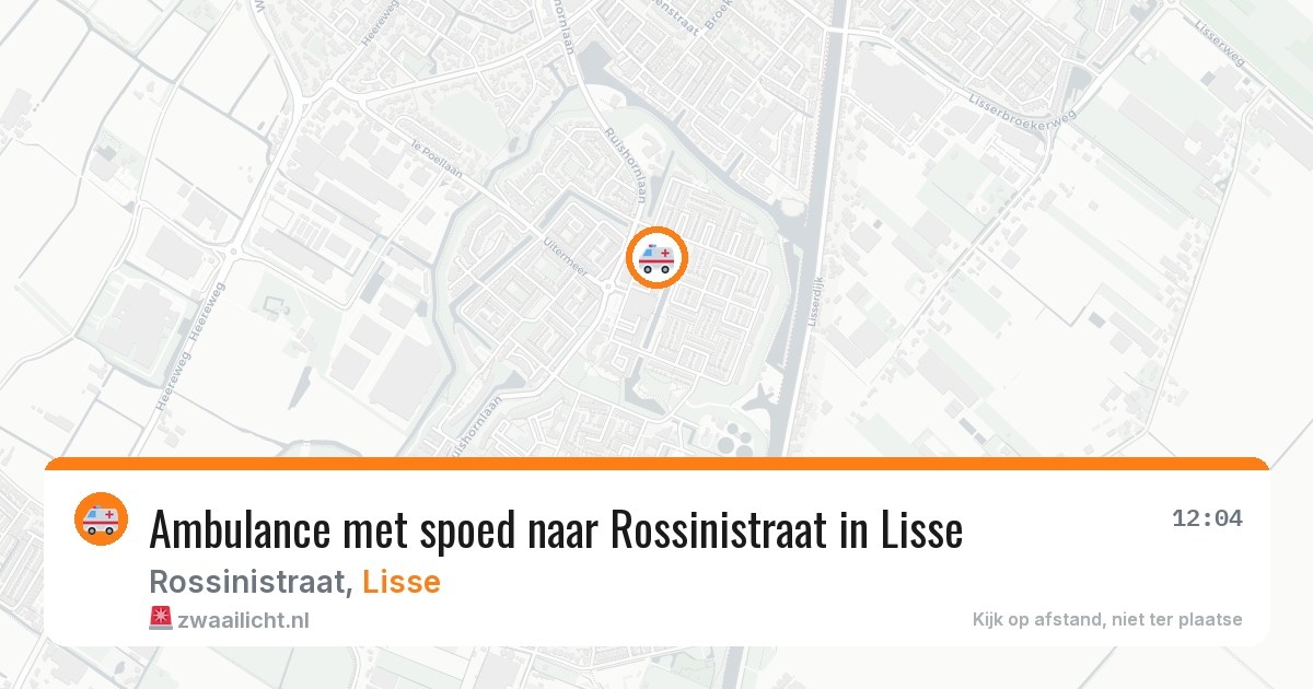 Ambulance met spoed naar Rossinistraat in Lisse — 20 jan 2026