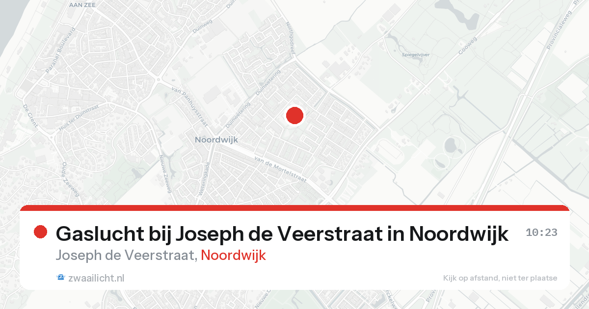 Gaslucht bij Joseph de Veerstraat in Noordwijk — 12 apr 2026