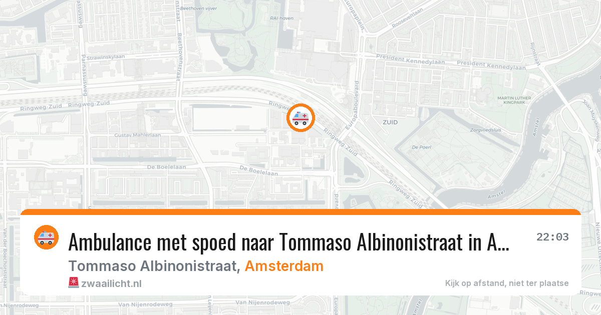 Ambulance met spoed naar Tommaso Albinonistraat in Amsterdam — 16 jun 2026