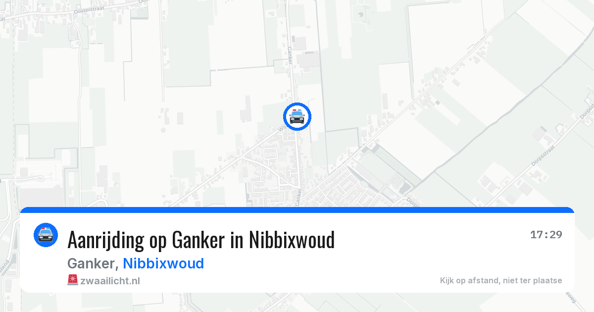 Aanrijding op Ganker in Nibbixwoud — 8 aug 2026