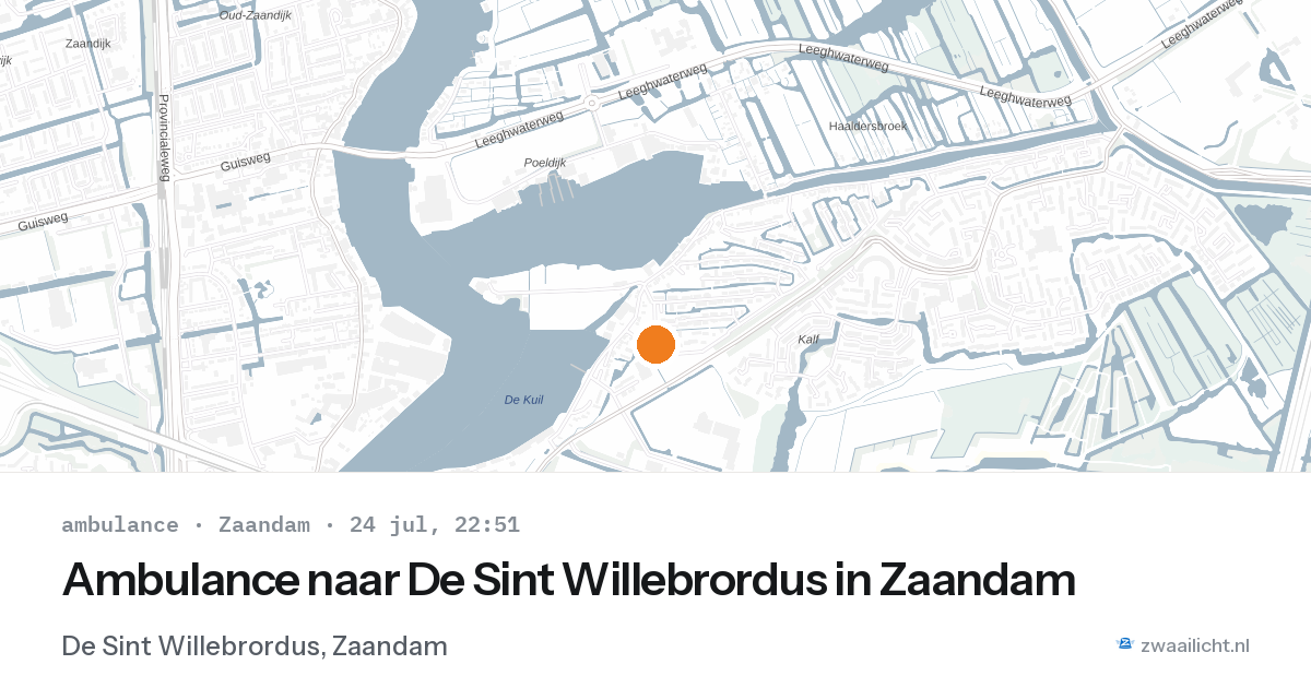 Ambulance naar De Sint Willebrordus in Zaandam — 24 jul 2026