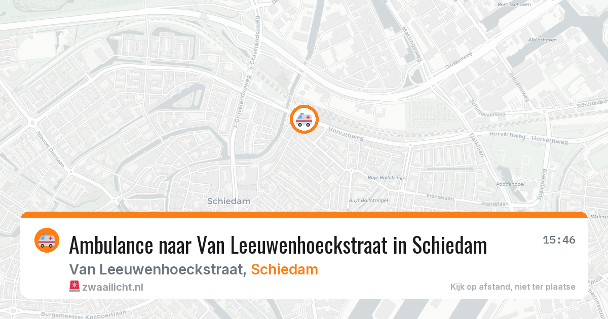 Ambulance naar Van Leeuwenhoeckstraat in Schiedam — 6 jul 2026