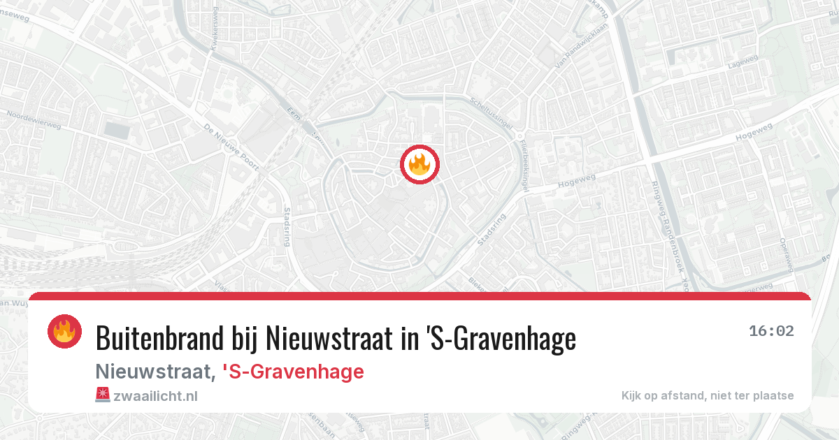 Buitenbrand bij Nieuwstraat in 'S-Gravenhage — 17 mrt 2026