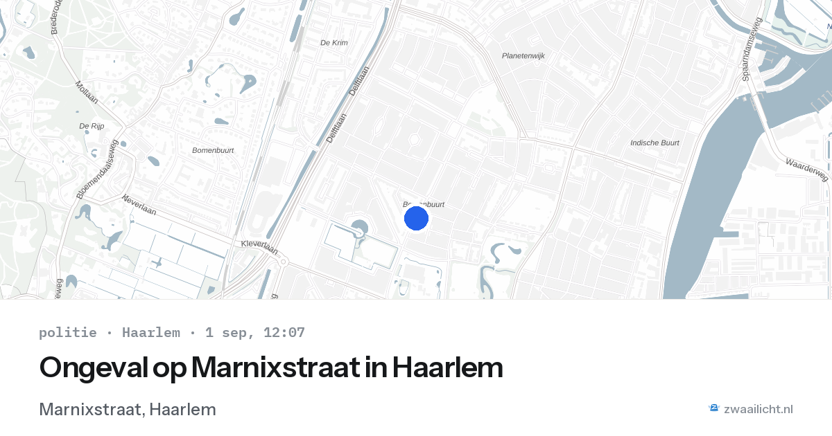 Ongeval op Marnixstraat in Haarlem — 1 sep 2026
