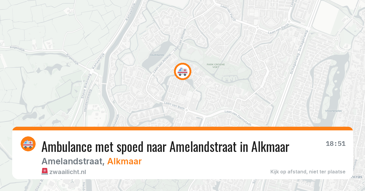 Ambulance met spoed naar Amelandstraat in Alkmaar — 11 aug 2026