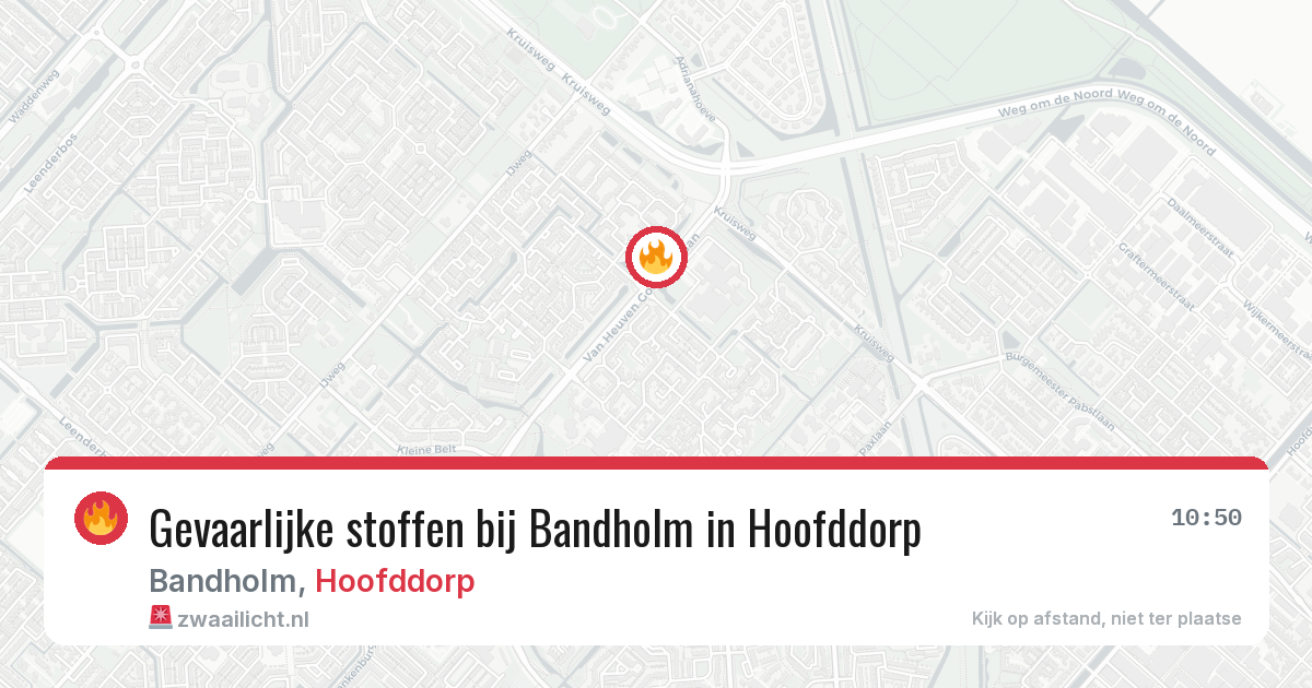 Gevaarlijke stoffen bij Bandholm in Hoofddorp — 8 jun 2026