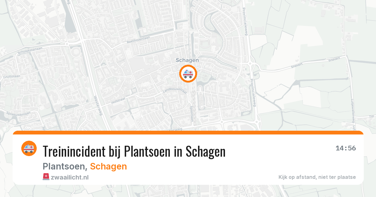 Treinincident bij Plantsoen in Schagen — 8 jul 2026