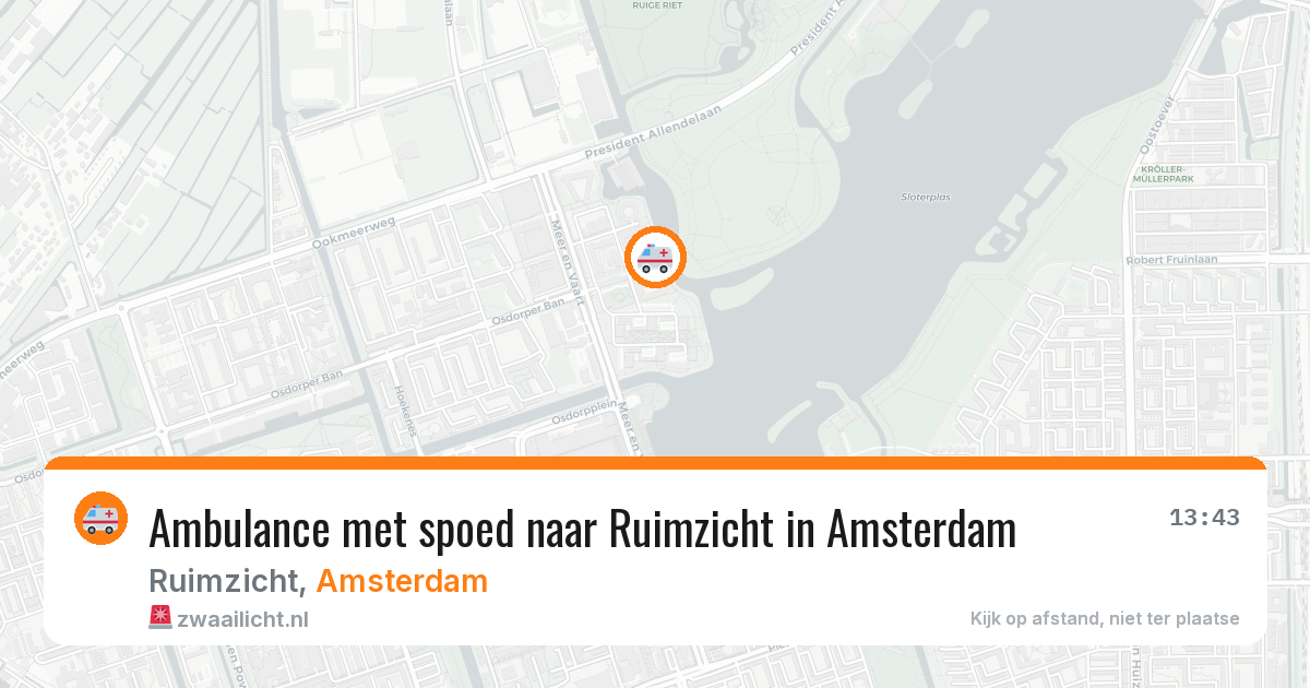 Ambulance met spoed naar Ruimzicht in Amsterdam — 31 jul 2026