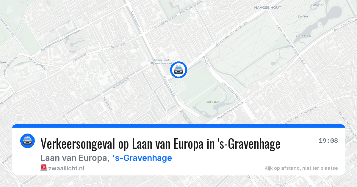 Verkeersongeval op Laan van Europa in 's-Gravenhage — 18 jul 2026
