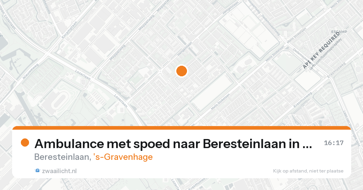 Ambulance met spoed naar Beresteinlaan in 's-Gravenhage — 25 aug 2026
