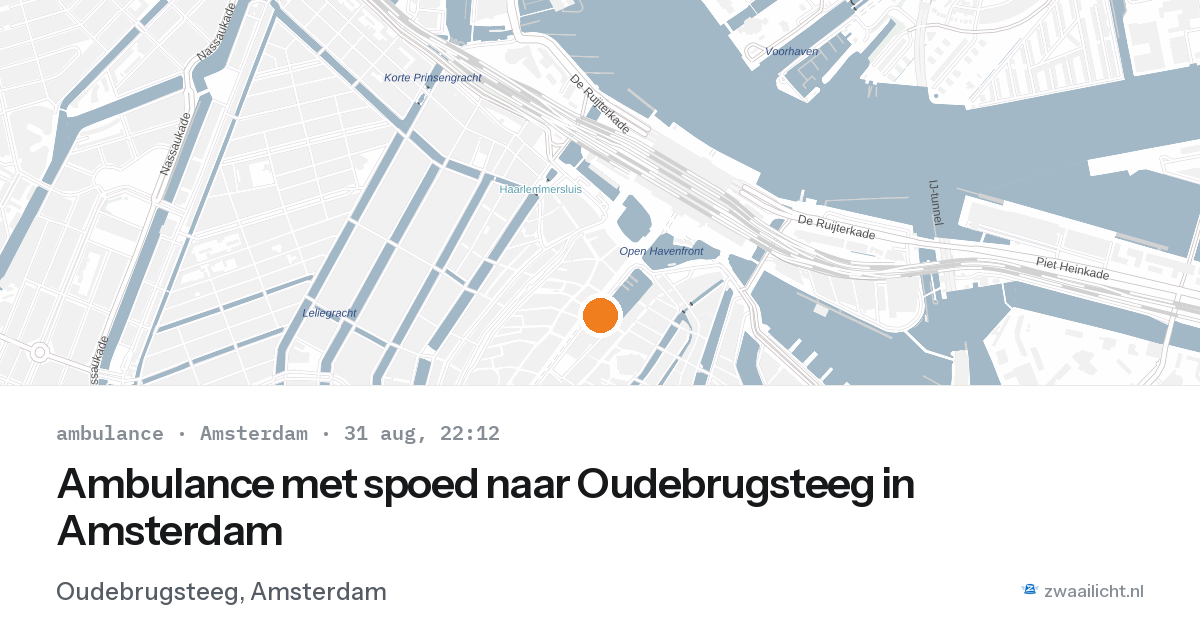 Ambulance met spoed naar Oudebrugsteeg in Amsterdam — 31 aug 2026