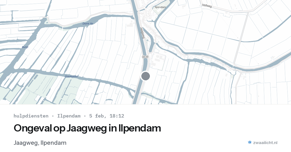 Ongeval op Jaagweg in Ilpendam — 5 feb 2026