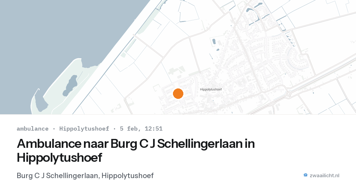 Ambulance naar Burg C J Schellingerlaan in Hippolytushoef — 5 feb 2026