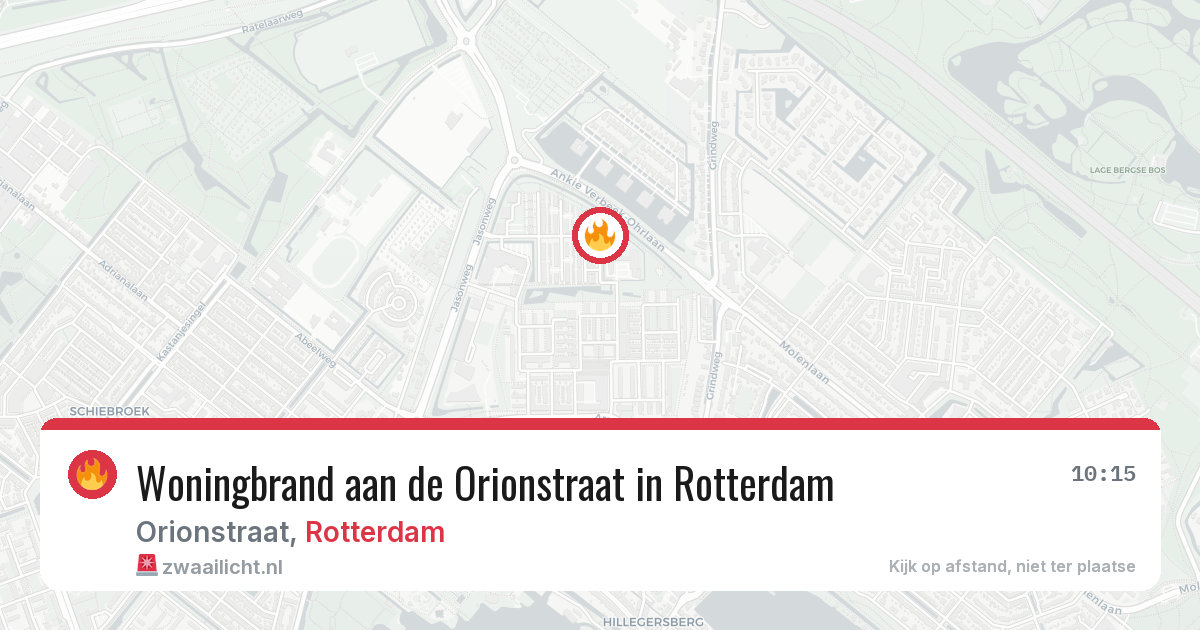 Woningbrand aan de Orionstraat in Rotterdam — 6 mrt 2026