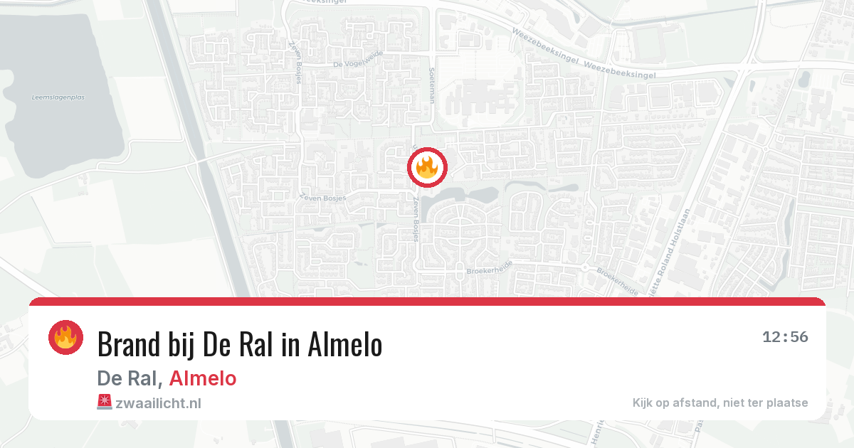 Brand bij De Ral in Almelo — 21 jun 2026