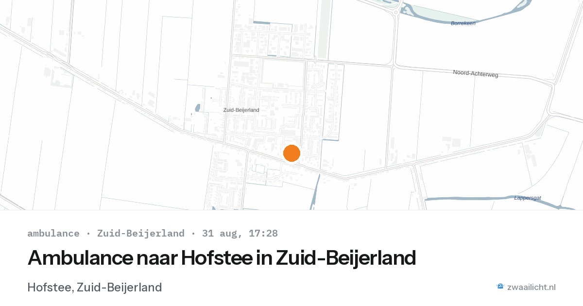 Ambulance naar Hofstee in Zuid-Beijerland — 31 aug 2026