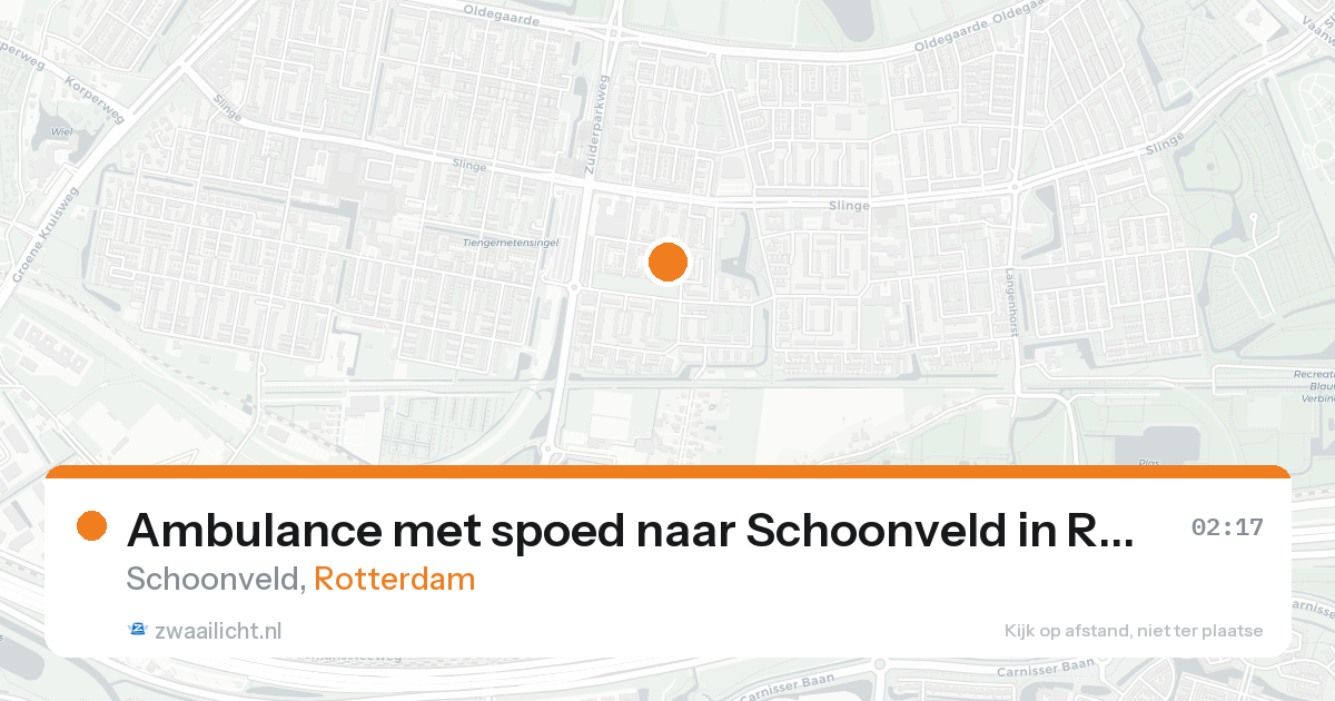 Ambulance met spoed naar Schoonveld in Rotterdam — 17 aug 2026