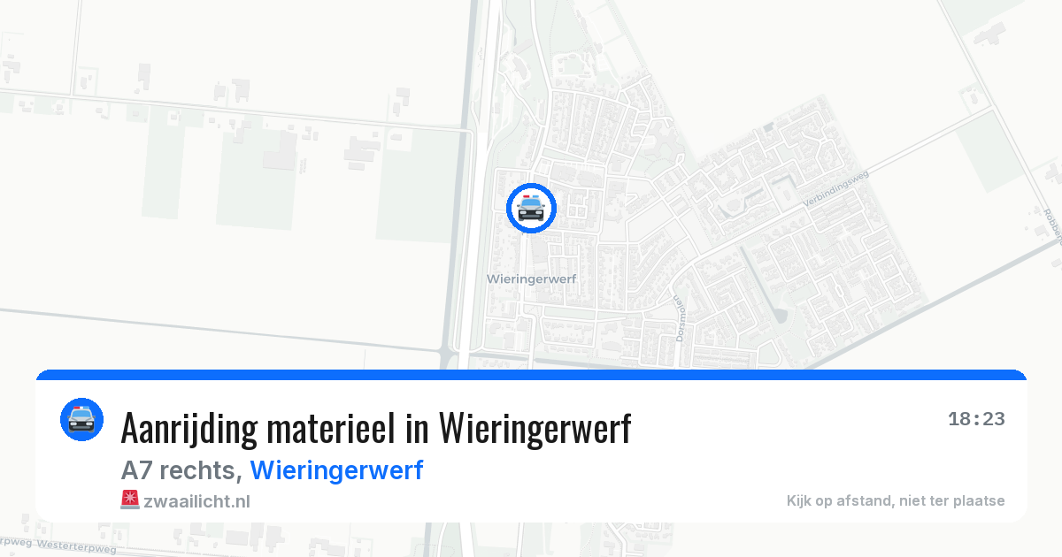 Aanrijding materieel in Wieringerwerf — 3 aug 2026