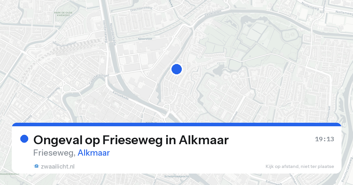 Ongeval op Frieseweg in Alkmaar — 19 aug 2026
