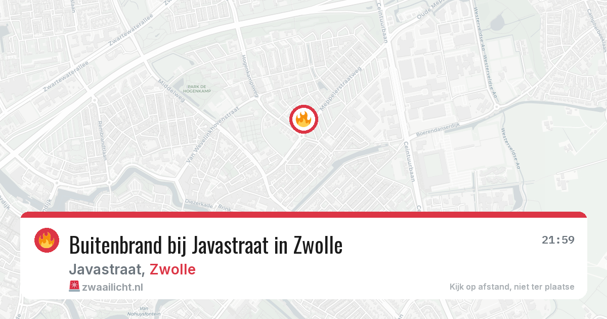 Buitenbrand bij Javastraat in Zwolle — 31 jul 2026