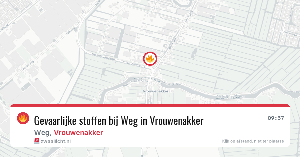 Gevaarlijke stoffen bij Weg in Vrouwenakker — 2 aug 2026
