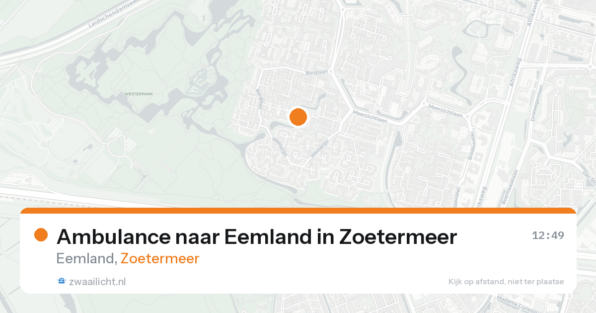 Ambulance naar Eemland in Zoetermeer — 15 aug 2026