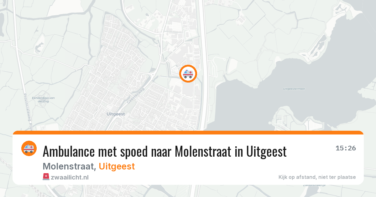 Ambulance met spoed naar Molenstraat in Uitgeest — 18 mrt 2026