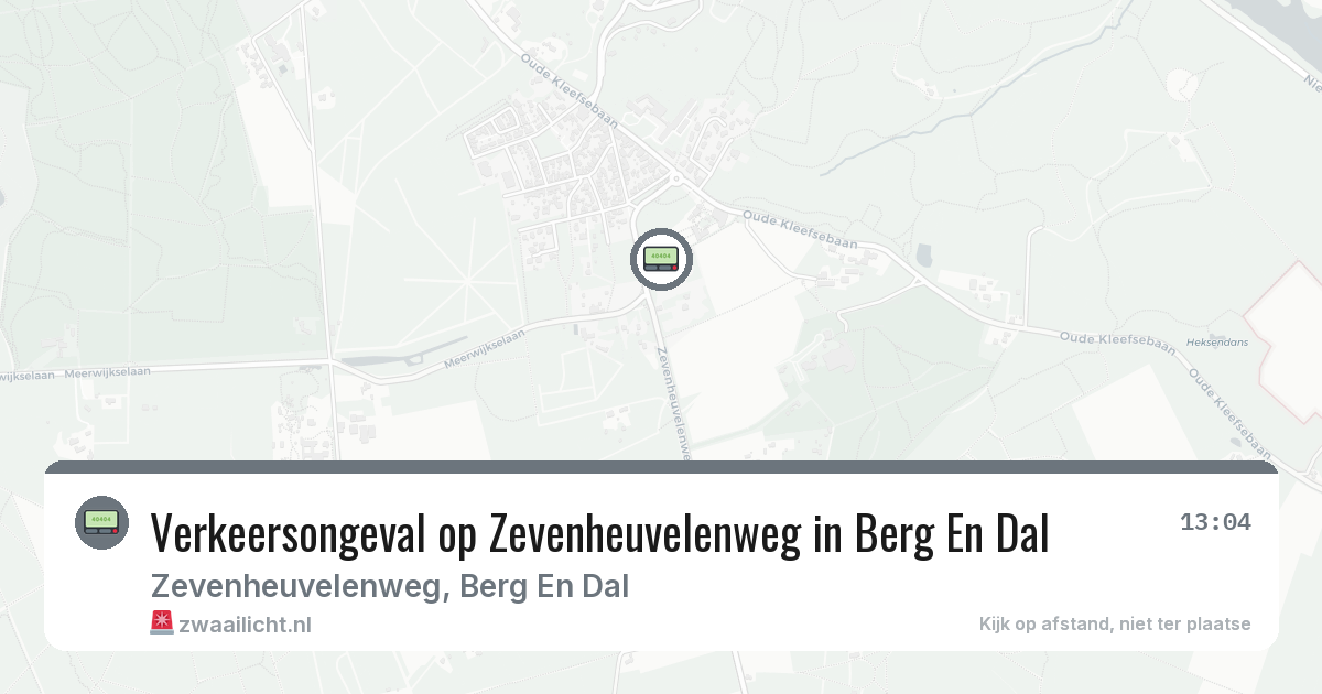 Verkeersongeval op Zevenheuvelenweg in Berg En Dal — 1 jul 2026