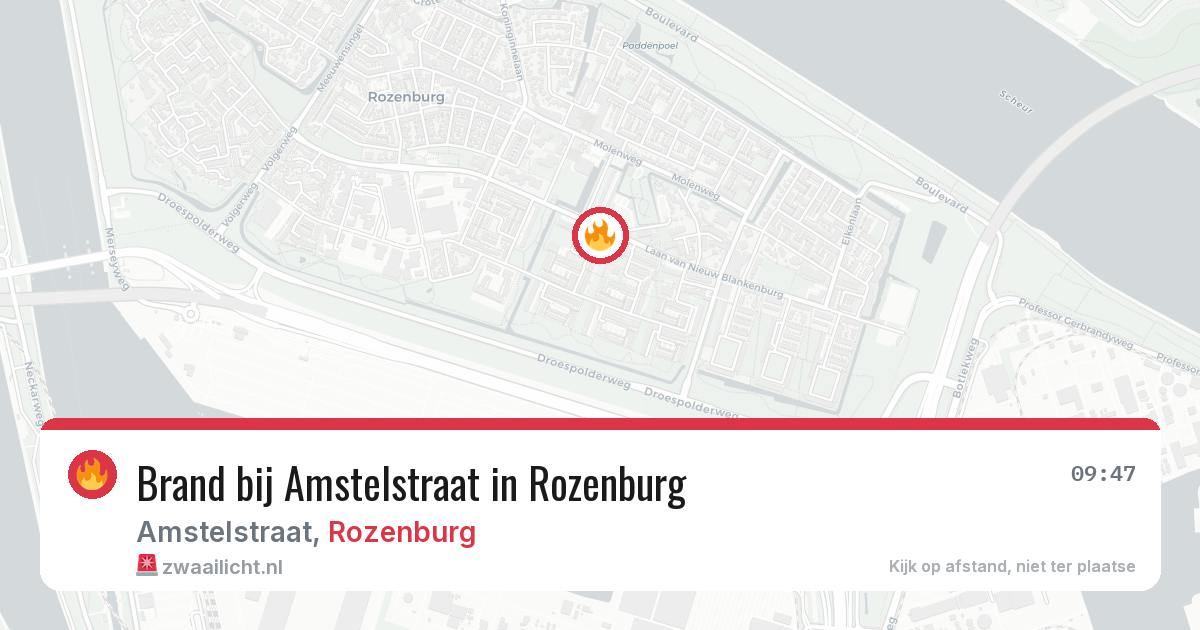 Brand bij Amstelstraat in Rozenburg — 28 mrt 2026