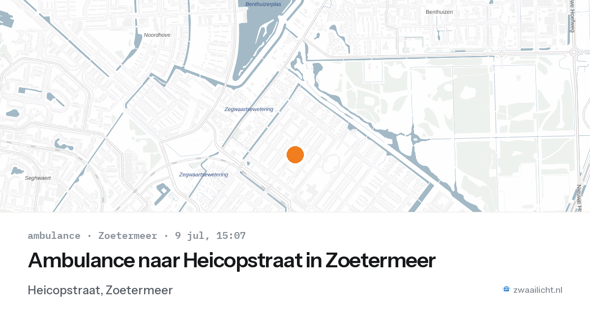 Ambulance naar Heicopstraat in Zoetermeer — 9 jul 2026