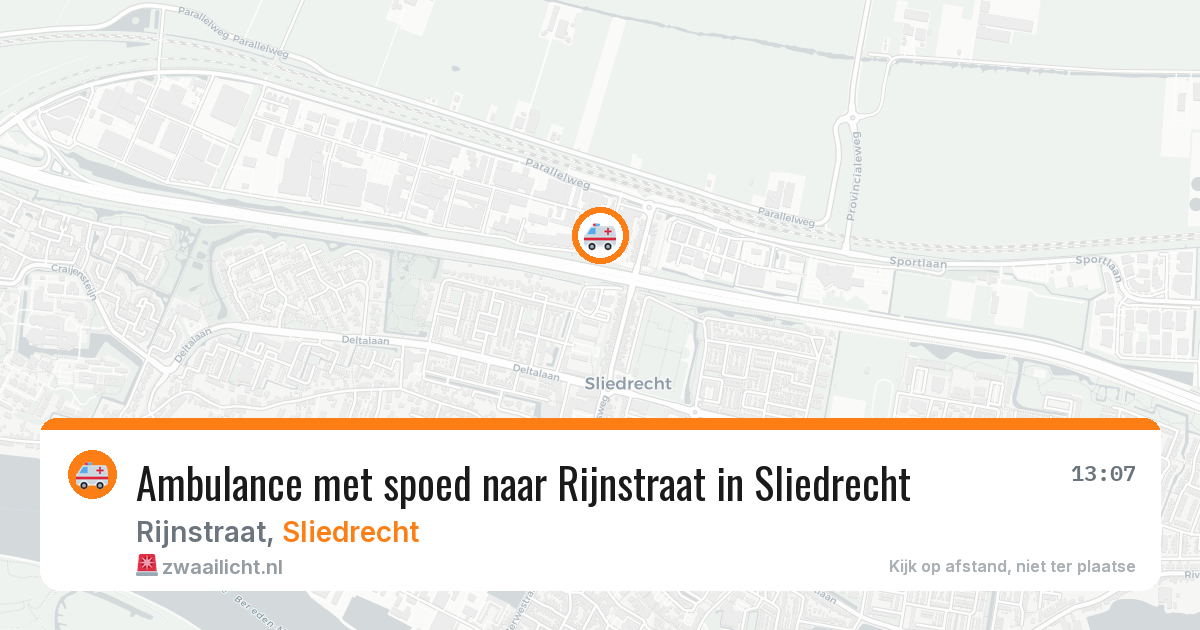 Ambulance met spoed naar Rijnstraat in Sliedrecht — 24 apr 2026