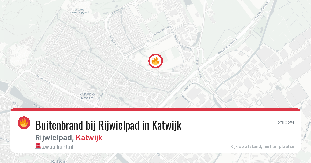 Buitenbrand bij Rijwielpad in Katwijk — 19 jun 2026