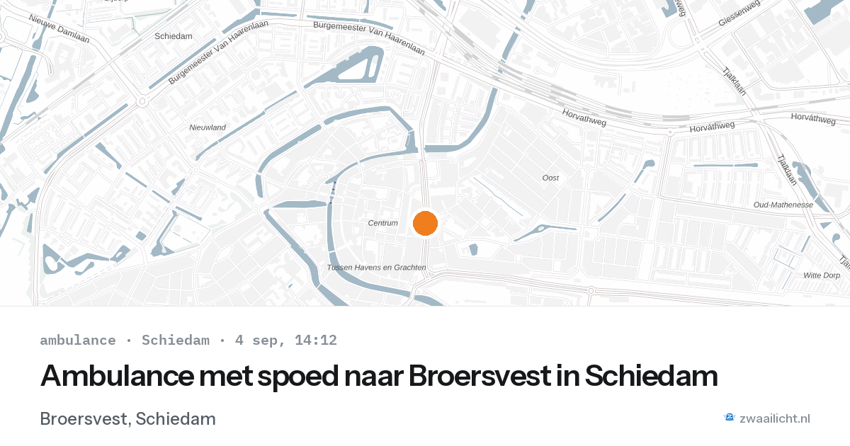 Ambulance met spoed naar Broersvest in Schiedam — 4 sep 2026